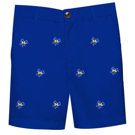 McNeese State University Cowboys Boys Game Day Blue Structured Shorts