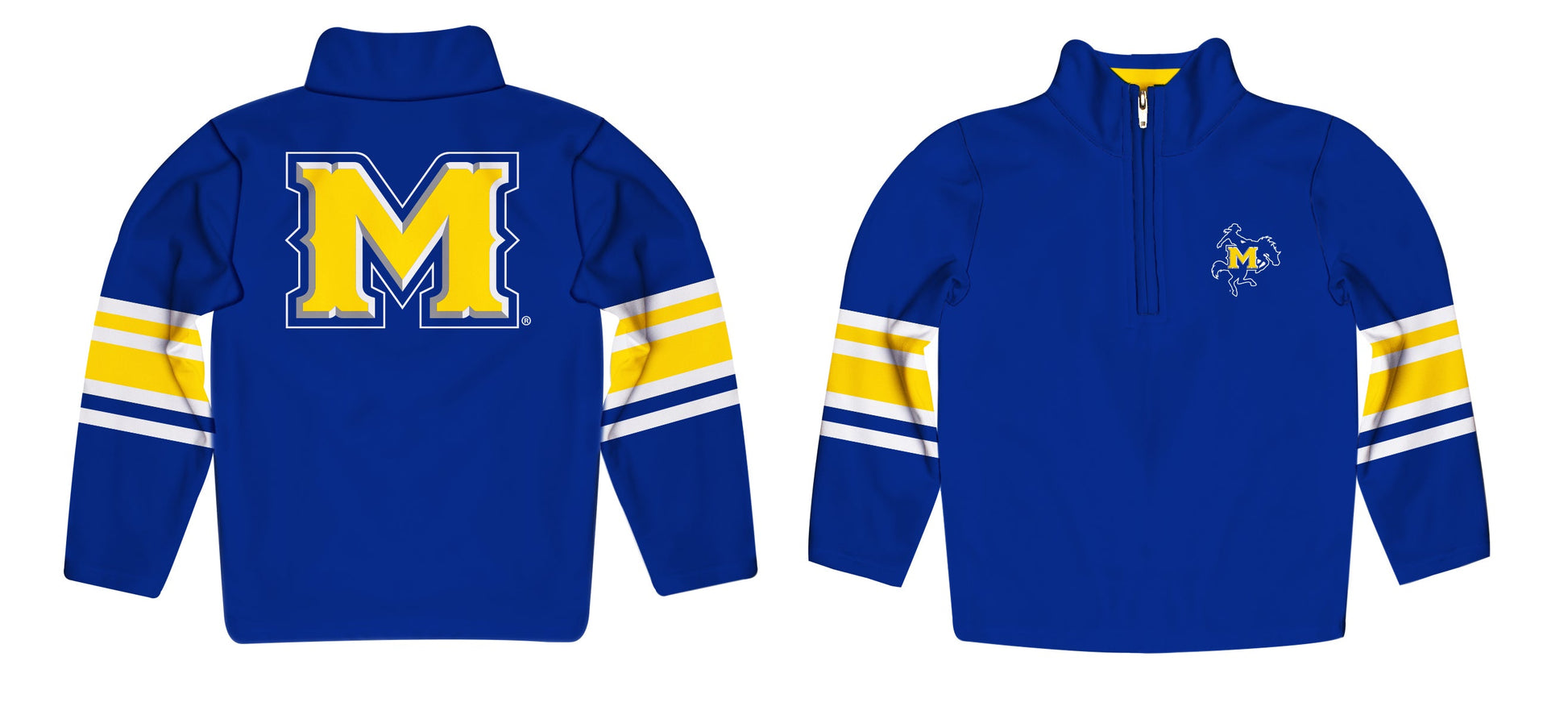 McNeese State University Cowboys Game Day Blue Quarter Zip Pullover for Infants Toddlers by Vive La Fete