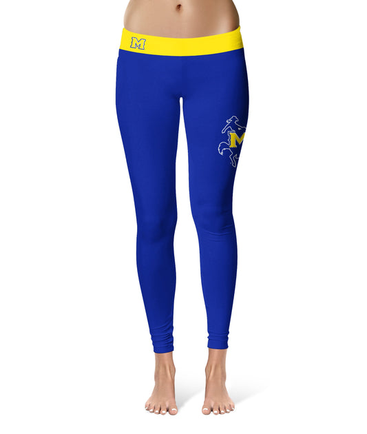 McNeese State Cowboys Vive La Fete Game Day Collegiate Logo on Thigh Blue Women Yoga Leggings 2.5 Waist Tights