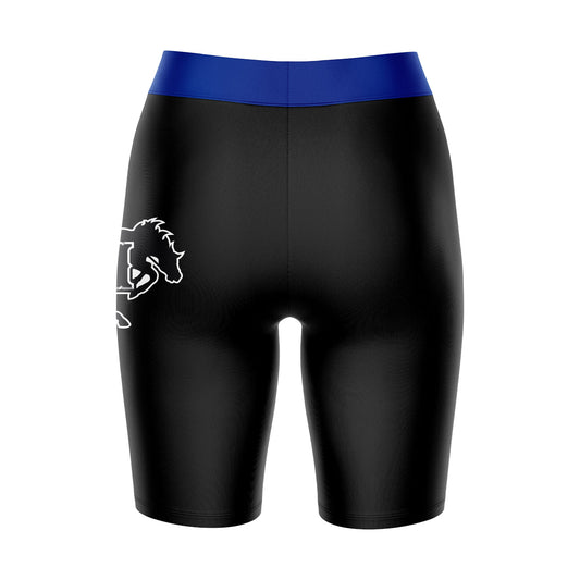 Mouseover Image, McNeese State Cowboys Vive La Fete Game Day Logo on Thigh and Waistband Black and Blue Women Bike Short 9 Inseam