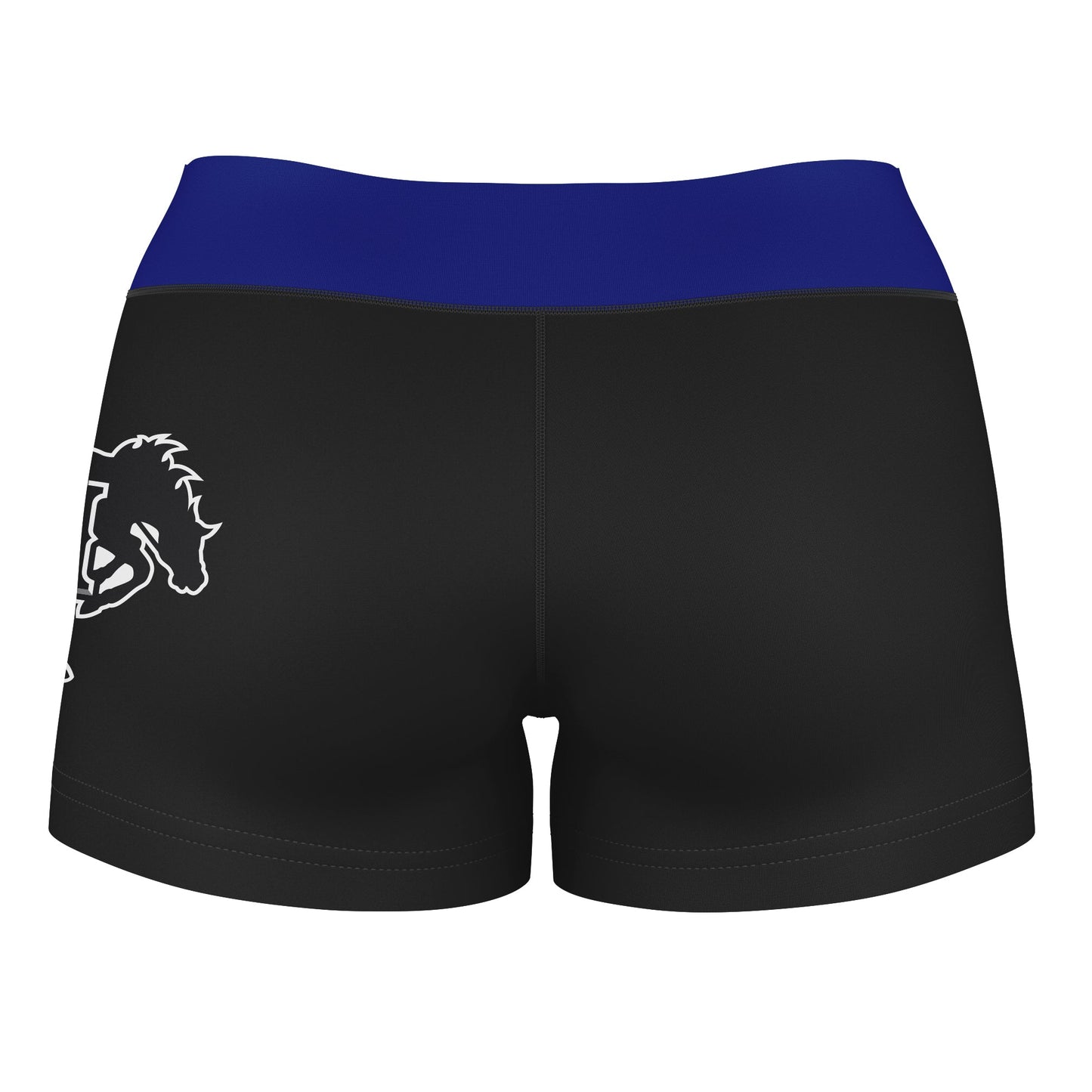 McNeese State Cowboys Vive La Fete Logo on Thigh & Waistband Black & Blue Women Yoga Booty Workout Shorts 3.75 Inseam - Vive La F̻te - Online Apparel Store