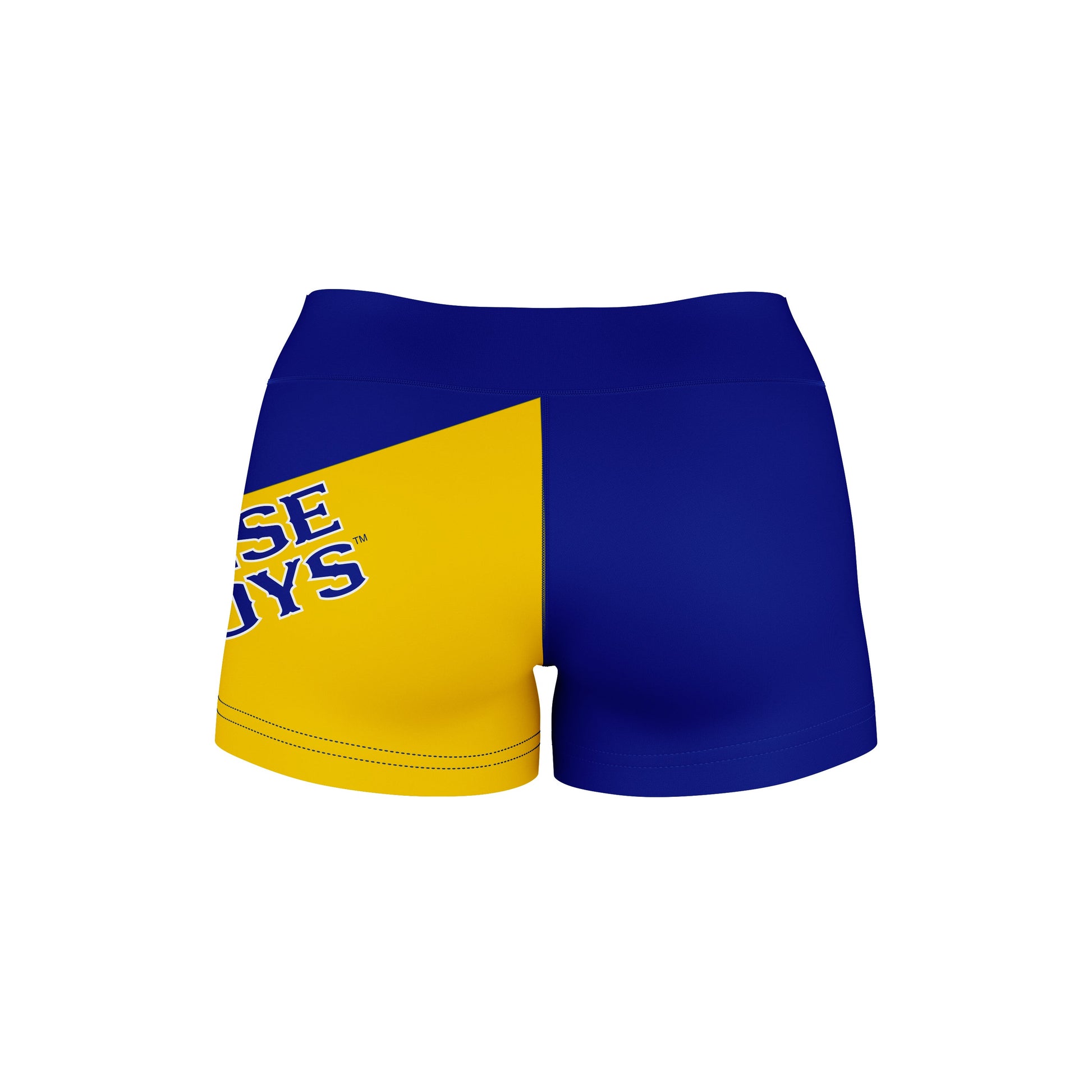 McNeese State Cowboys Vive La Fete Game Day Collegiate Leg Color Block Women Blue Gold Optimum Yoga Short - Vive La F̻te - Online Apparel Store