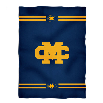 Mississippi College Choctaws Game Day Soft Premium Fleece Blue Throw Blanket 40 x 58 Logo and Stripes