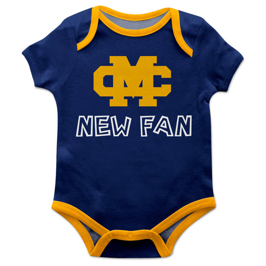 Mississippi College Choctaws Infant Game Day Blue Short Sleeve One Piece Jumpsuit New Fan Logo Bodysuit by Vive La Fete