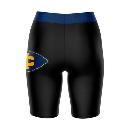 Mississippi College Choctaws Vive La Fete Game Day Logo on Thigh and Waistband Black and Blue Women Bike Short 9 Inseam"