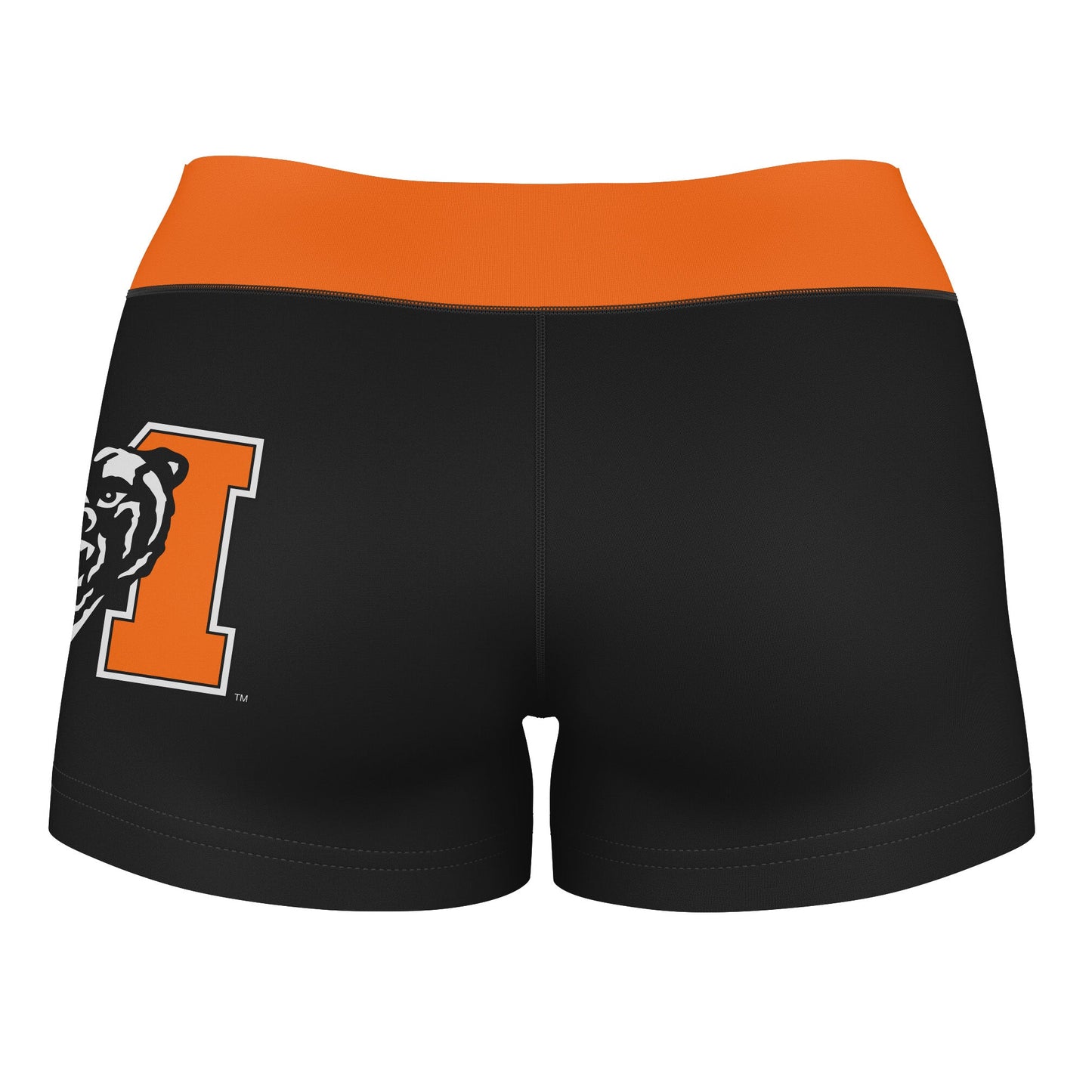 Mercer Bears MU Vive La Fete Logo on Thigh & Waistband Black & Orange Women Yoga Booty Workout Shorts 3.75 Inseam" - Vive La F̻te - Online Apparel Store