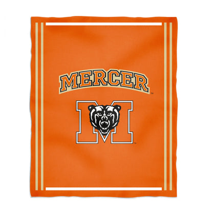 Mercer University Bears MU Kids Game Day Orange Plush Soft Minky Blanket 36 x 48 Mascot