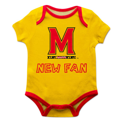 Maryland Terrapins Infant Yellow Short Sleeve One Piece Jumpsuit by Vive La Fete