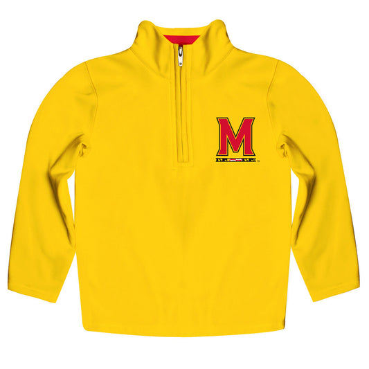 Maryland Terrapins Game Day Solid Yellow Quarter Zip Pullover for Infants Toddlers by Vive La Fete