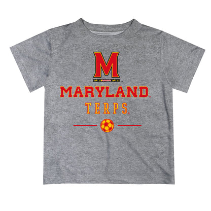 University of Maryland Terrapins Vive La Fete Soccer V1 Heather Gray Short Sleeve Tee Shirt