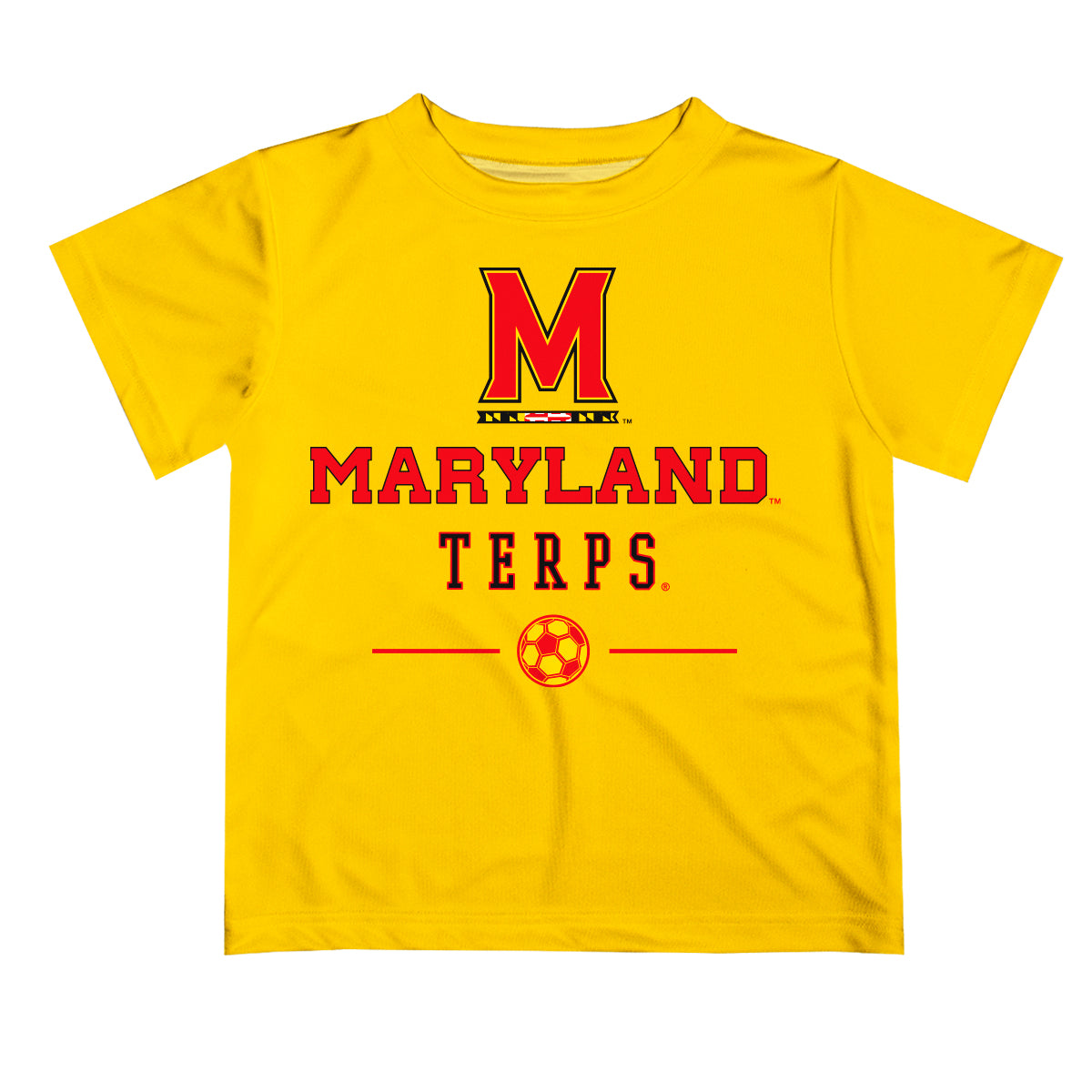 University of Maryland Terrapins Vive La Fete Soccer V1 Gold Short Sleeve Tee Shirt