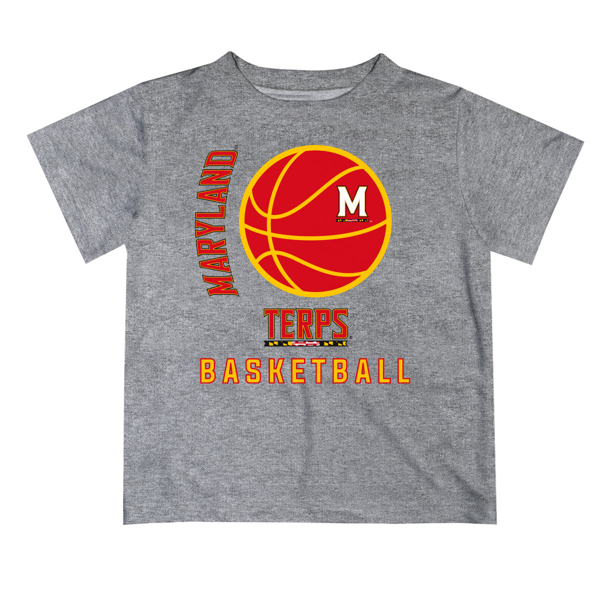 University of Maryland Terrapins Vive La Fete Basketball V1 Gray Short Sleeve Tee Shirt