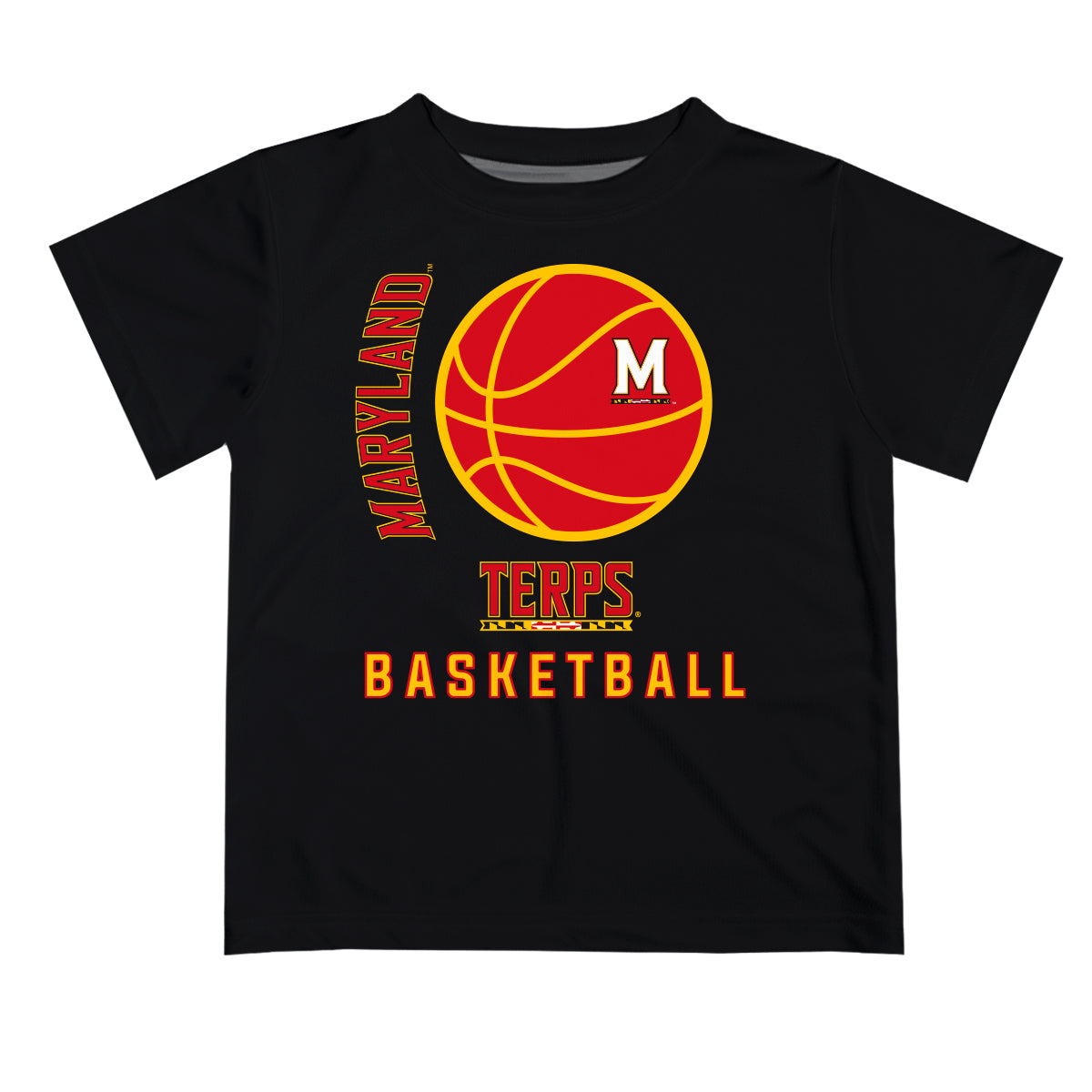 University of Maryland Terrapins Vive La Fete Basketball V1 Black Short Sleeve Tee Shirt