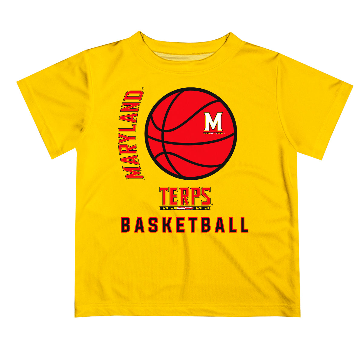 University of Maryland Terrapins Vive La Fete Basketball V1 Yellow Short Sleeve Tee Shirt