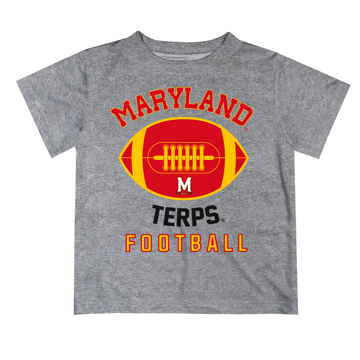 University of Maryland Terrapins Vive La Fete Football V2 Gray Short Sleeve Tee Shirt