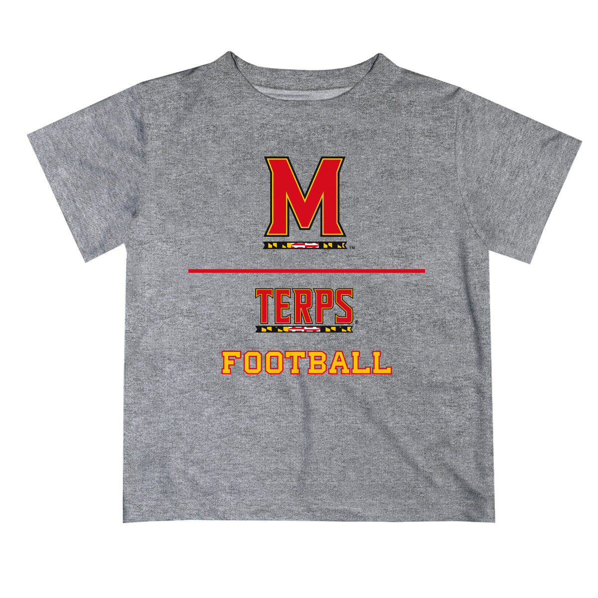 University of Maryland Terrapins Vive La Fete Football V1 Gray Short Sleeve Tee Shirt