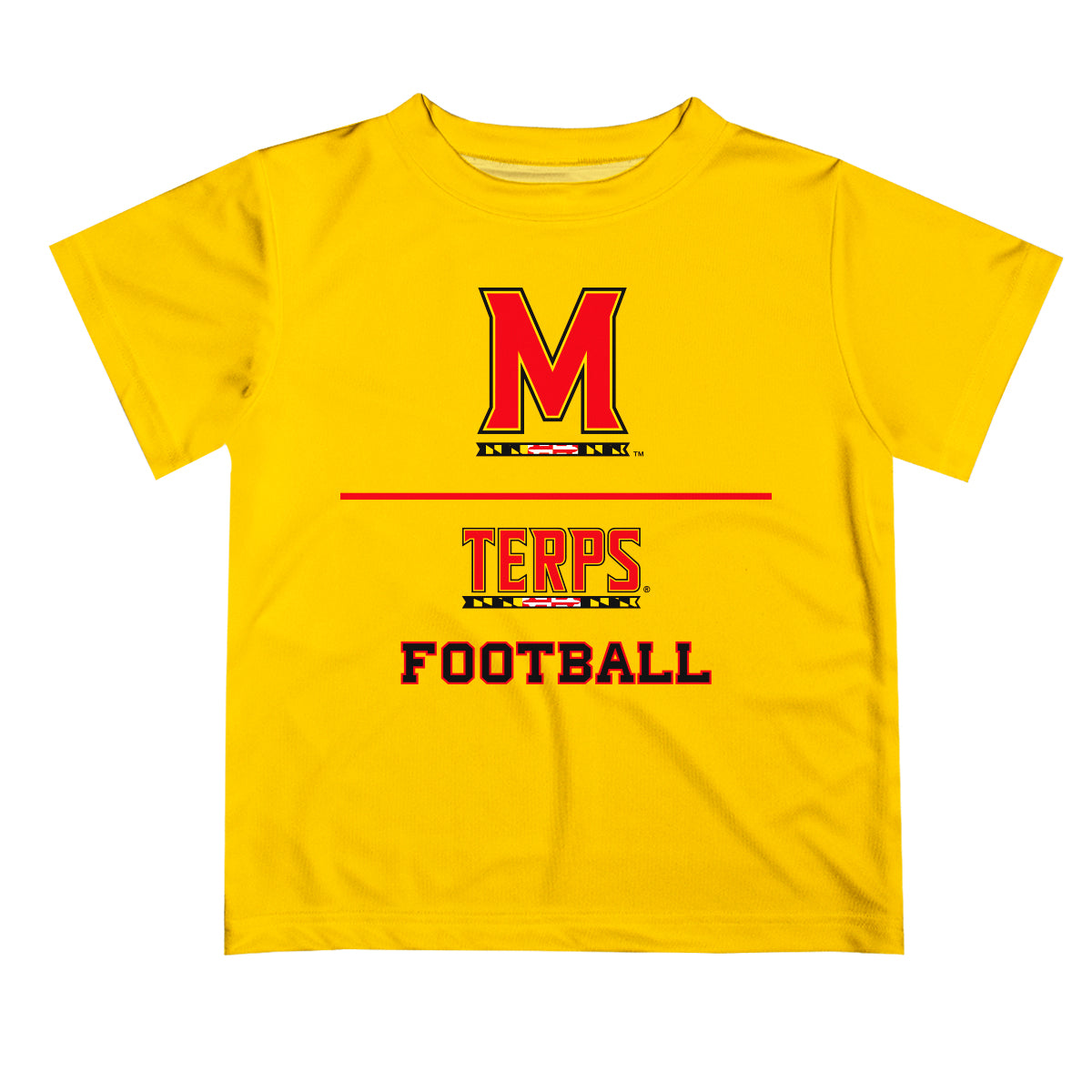University of Maryland Terrapins Vive La Fete Football V1 Yellow Short Sleeve Tee Shirt
