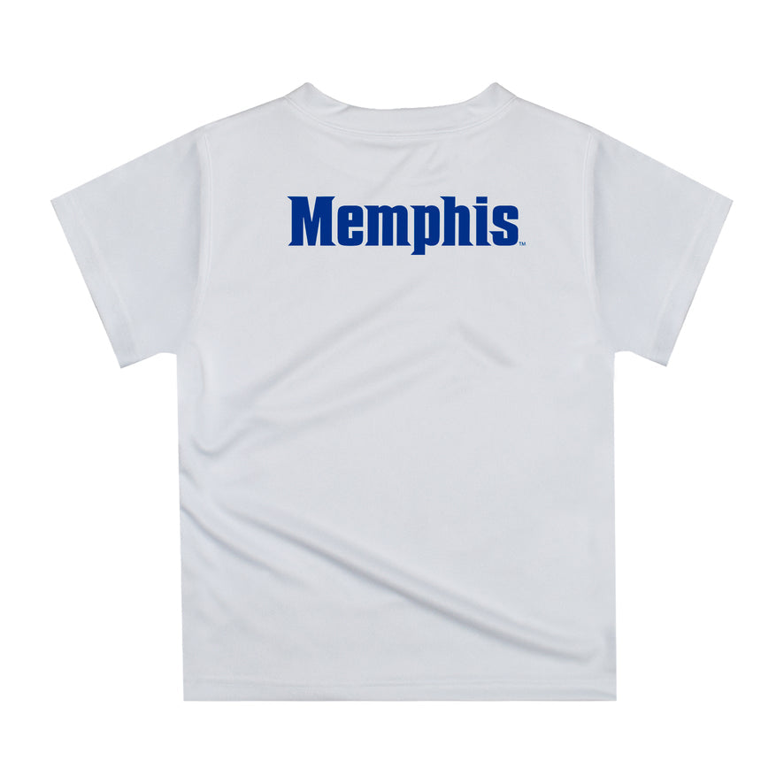 Memphis Tigers Original Dripping Football White T-Shirt by Vive La Fete