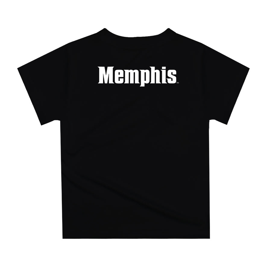 Memphis Tigers Original Dripping Football Black T-Shirt by Vive La Fete