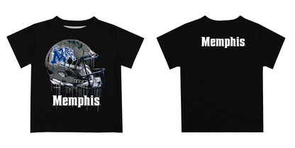 Memphis Tigers Original Dripping Football Black T-Shirt by Vive La Fete