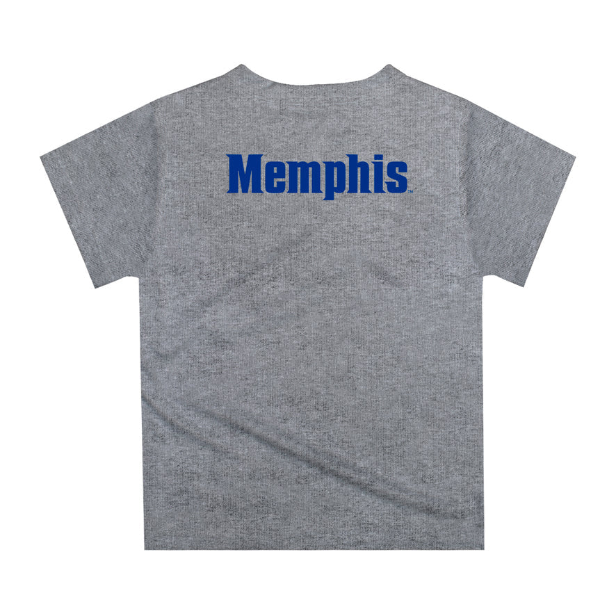 Memphis Tigers Original Dripping Football Heather Gray T-Shirt by Vive La Fete