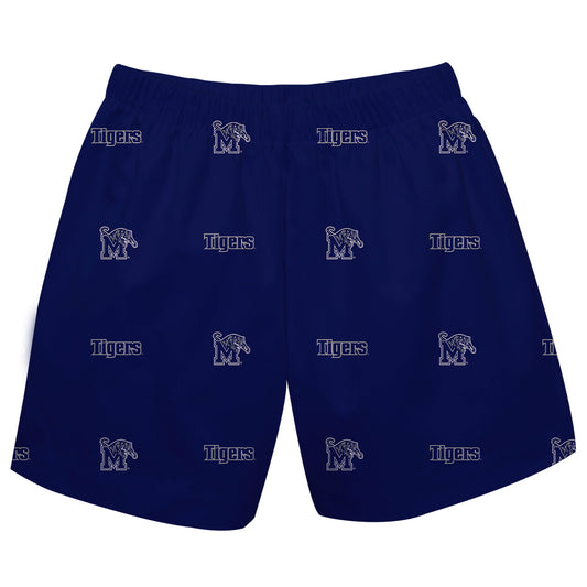 Memphis Tigers Boys Game Day Elastic Waist Classic Play Blue Pull On Shorts
