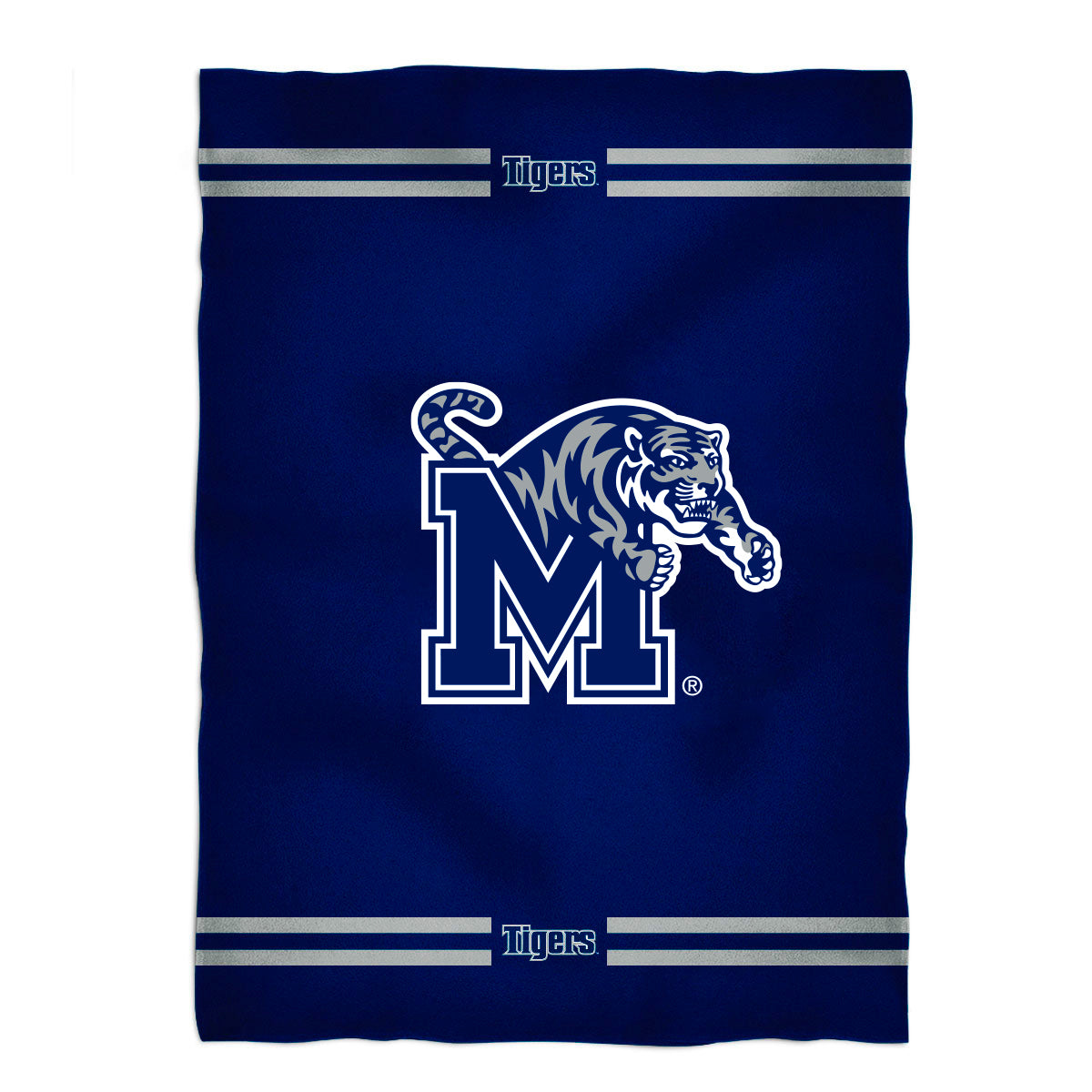 Memphis Tigers Game Day Soft Premium Fleece Royal Throw Blanket 40 x 58 Logo and Stripes