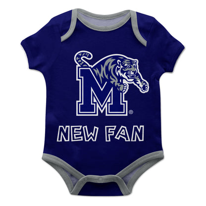 Memphis Tigers Infant Game Blue Short Sleeve One Piece Jumpsuit by Vive La Fete