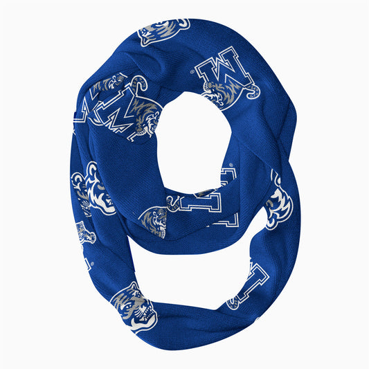 Memphis Tigers Vive La Fete Repeat Logo Game Day Collegiate Women Light Weight Ultra Soft Infinity Scarf