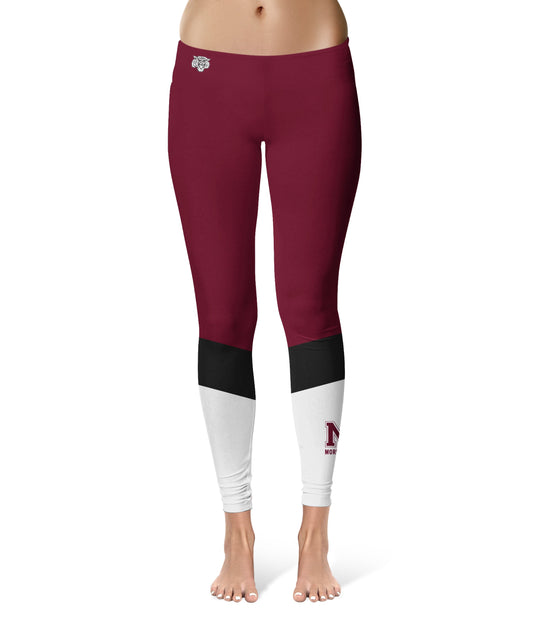 Morehouse Maroon Tigers Vive La Fete Game Day Collegiate Ankle Color Block Women Maroon White Yoga Leggings