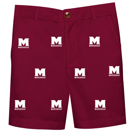 Morehouse College Maroon Tigers Boys Game Day Maroon Structured Shorts