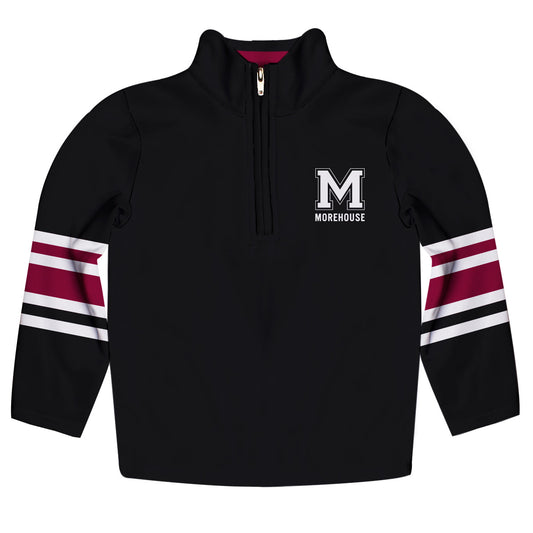 Morehouse College Maroon Tigers Game Day Black Quarter Zip Pullover for Infants Toddlers by Vive La Fete