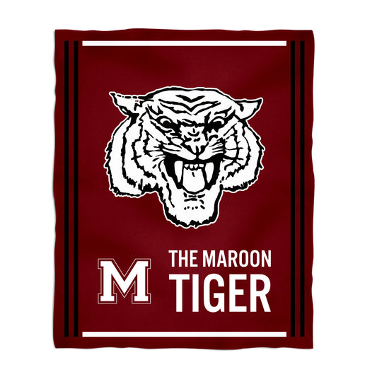 Morehouse College Maroon Tigers Kids Game Day Maroon Plush Soft Minky Blanket 36 x 48 Mascot