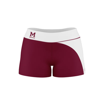 Morehouse Maroon Tigers Vive La Fete Collegiate Waist Color Block Women Maroon White Optimum Yoga Short