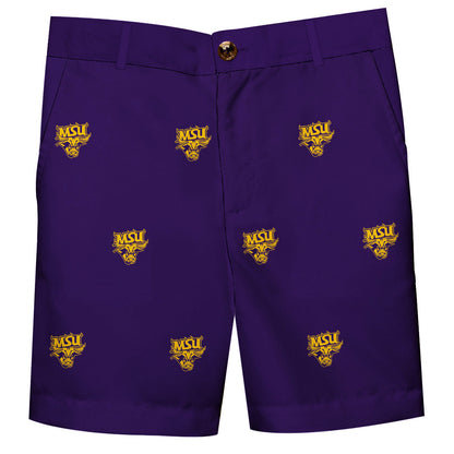 MSU Mavericks Boys Game Day Purple Structured Shorts