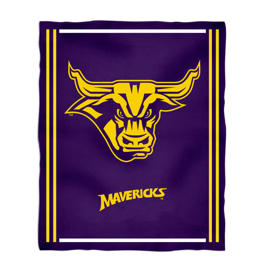 Minnesota State Mavericks Kids Game Day Purple Plush Soft Minky Blanket 36 x 48 Mascot