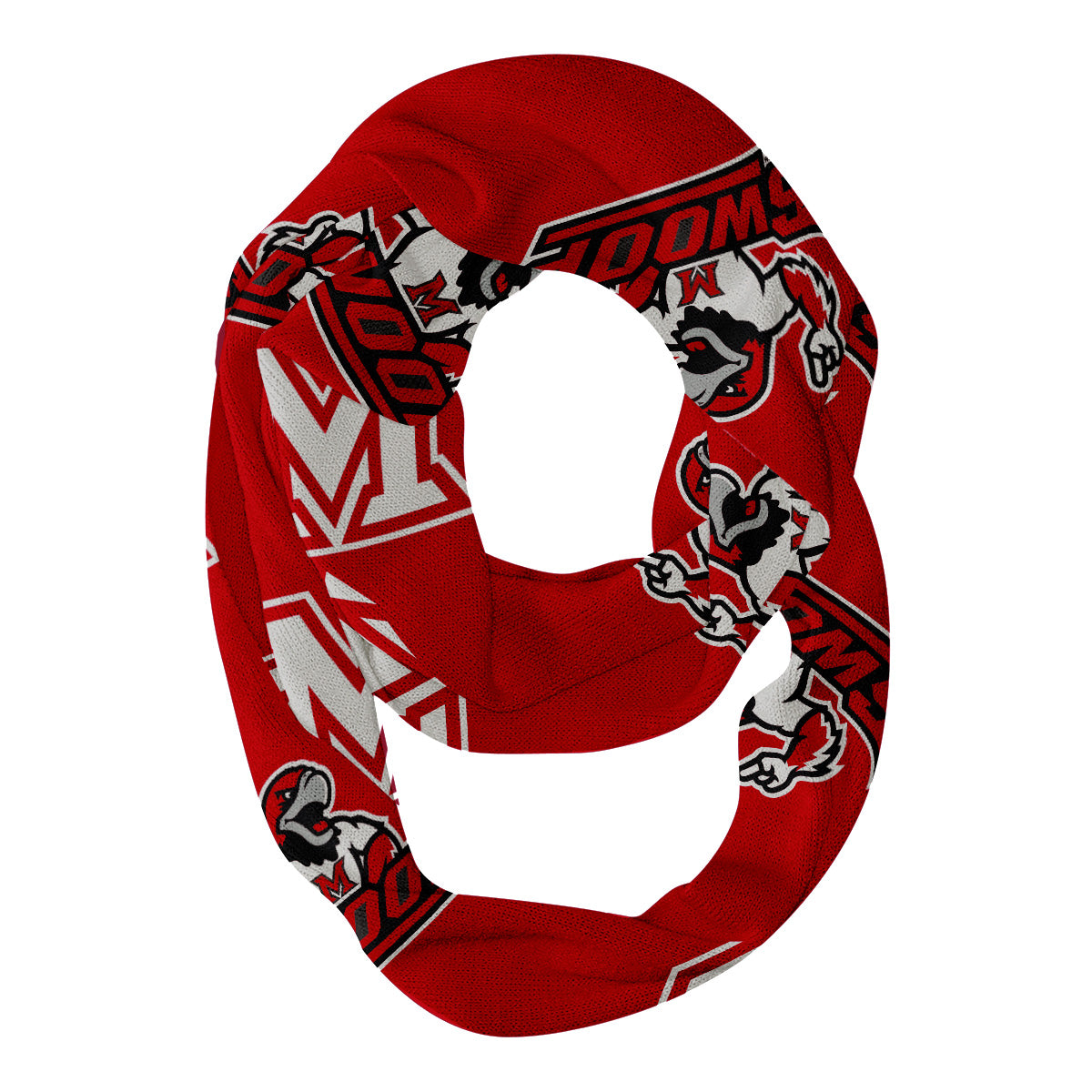 Miami Ohio RedHawks Vive La Fete Repeat Logo Game Day Collegiate Women Light Weight Ultra Soft Infinity Scarf