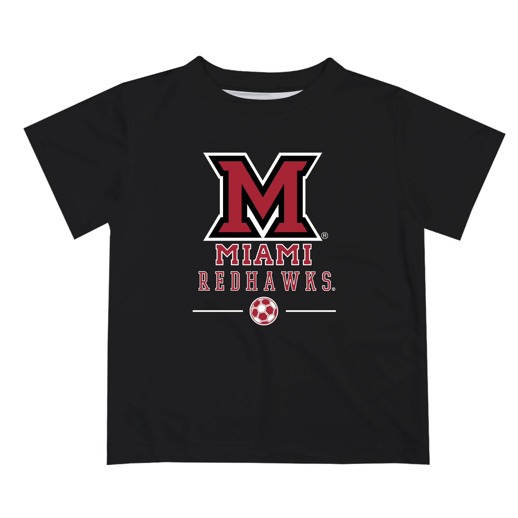 Miami Ohio RedHawks Vive La Fete Soccer V1 Black Short Sleeve Tee Shirt