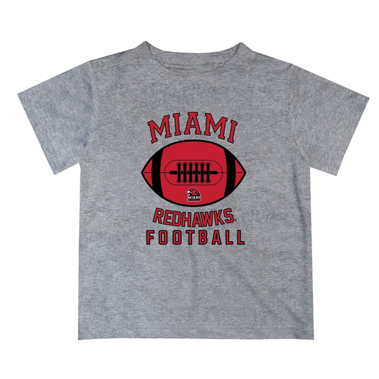 Miami Ohio RedHawks Vive La Fete Football V2 Gray Short Sleeve Tee Shirt