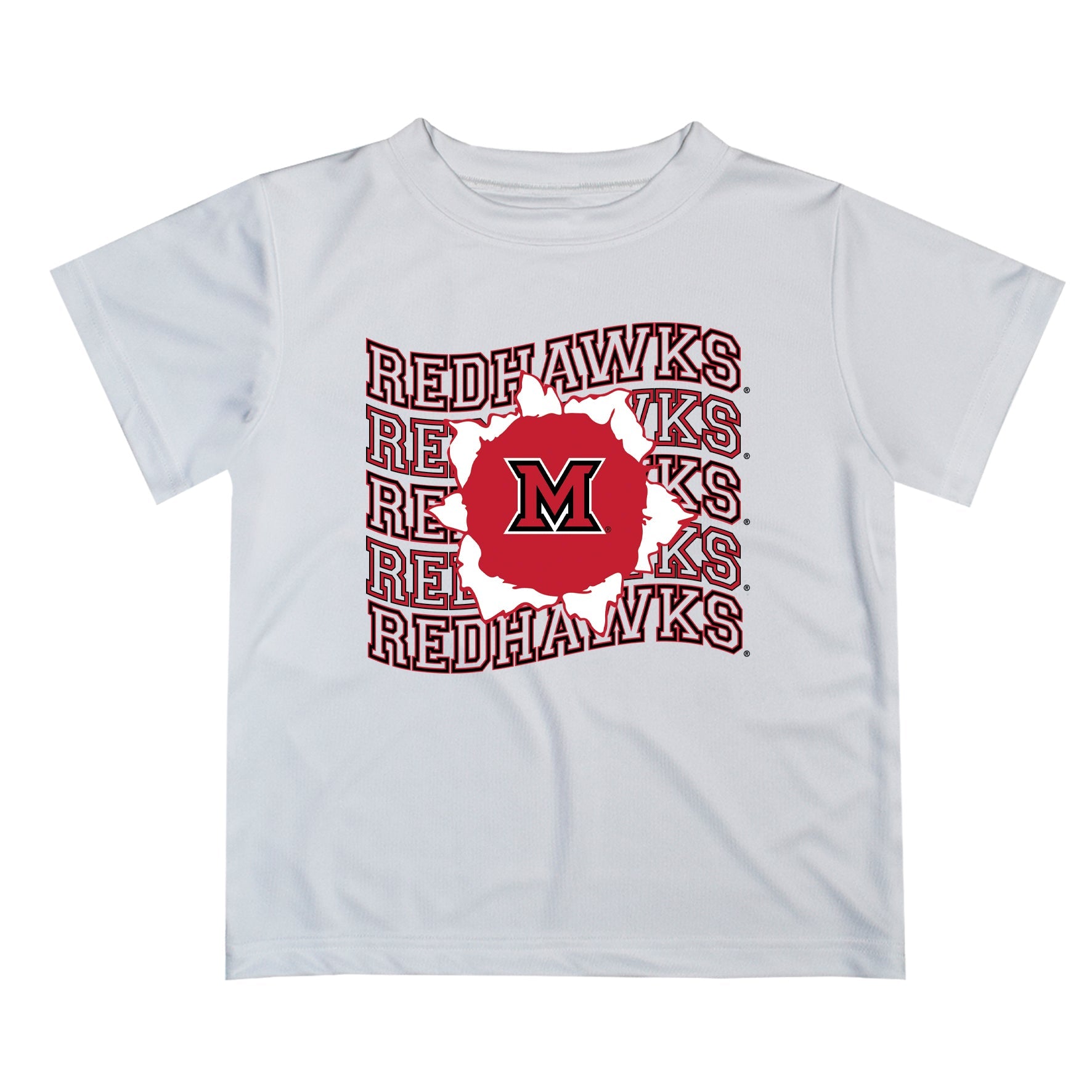 Miami Ohio RedHawks Vive La Fete  White Art V1 Short Sleeve Tee Shirt