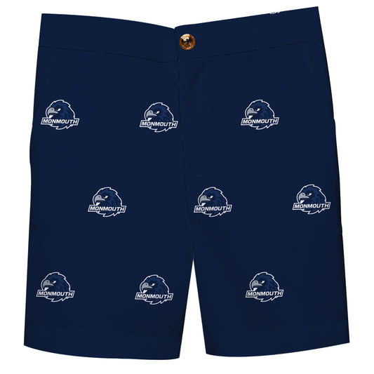 Monmouth University Hawks Boys Game Day Navy Structured Shorts
