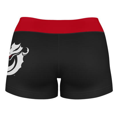 Minnesota State Dragons Vive La Fete Logo on Thigh & Waistband Black & Red Women Yoga Booty Workout Shorts 3.75 Inseam" - Vive La F̻te - Online Apparel Store