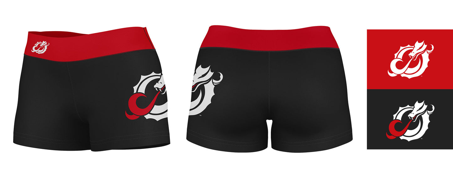 Minnesota State Dragons Vive La Fete Logo on Thigh & Waistband Black & Red Women Yoga Booty Workout Shorts 3.75 Inseam" - Vive La F̻te - Online Apparel Store