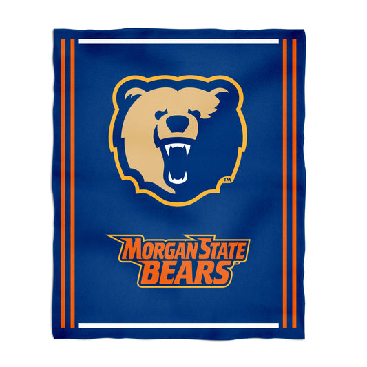Morgan State Bears Kids Game Day Blue Plush Soft Minky Blanket 36 x 48 Mascot