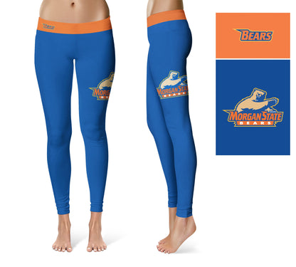 Morgan State Bears Vive La Fete Game Day Collegiate Logo on Thigh Blue Women Yoga Leggings 2.5 Waist Tights