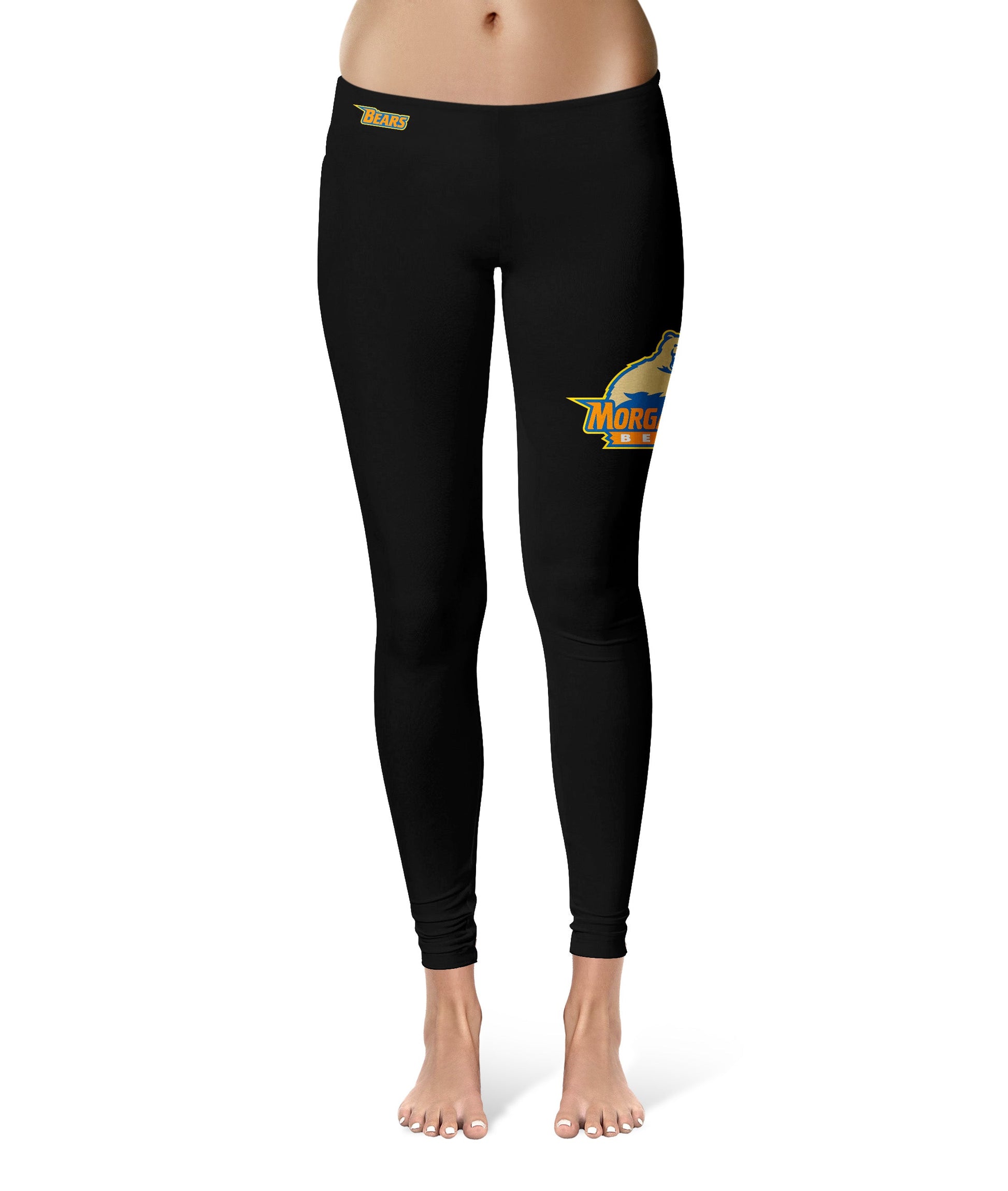 Morgan State Bears Vive La Fete Game Day Collegiate Large Logo on Thigh Women Black Yoga Leggings 2.5 Waist Tights