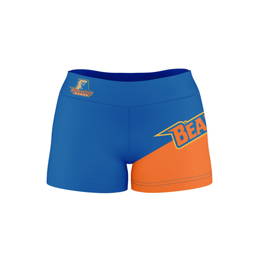 Morgan State Bears Vive La Fete Game Day Collegiate Leg Color Block Women Blue Orange Optimum Yoga Short