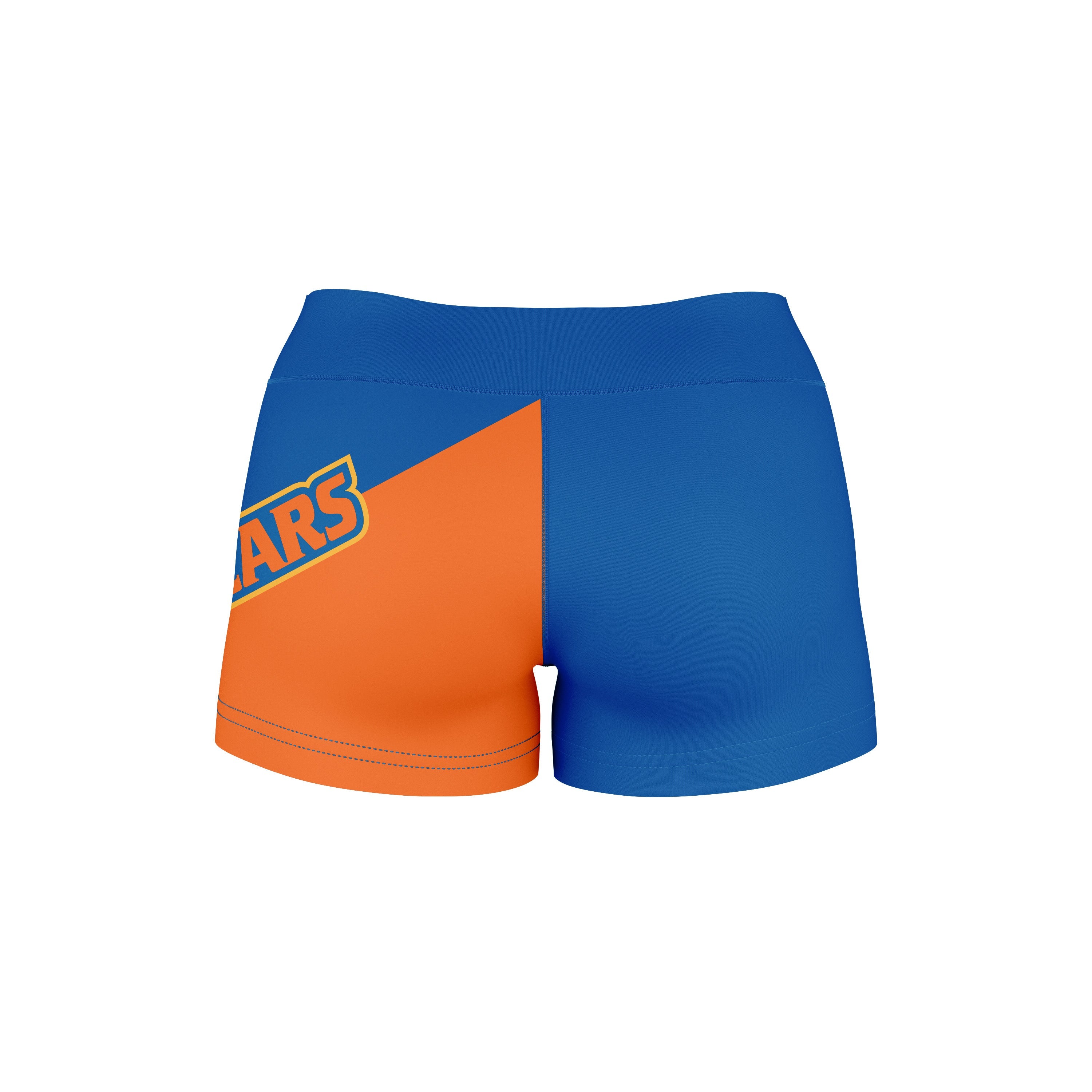 Morgan State Bears Game Day Collegiate Leg Color Block Blue Orange Optimum Womens Yoga Shorts by Vive La Fete