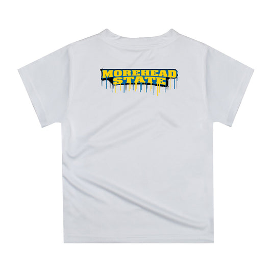 Mouseover Image, Morehead State Eagles Original Dripping Football Helmet White T-Shirt by Vive La Fete