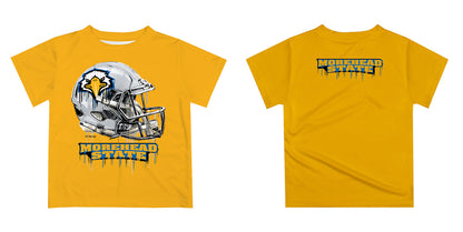 Morehead State Eagles Original Dripping Football Gold T-Shirt by Vive La Fete